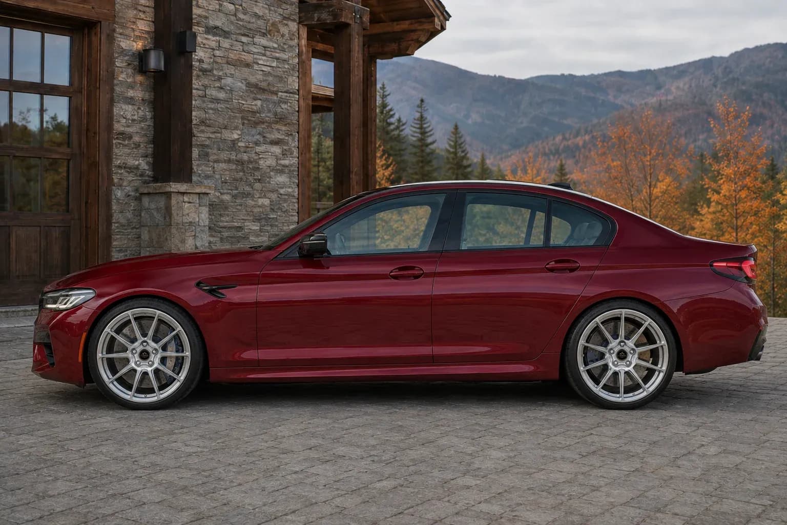 2021 BMW M5 with EW-P-MF-041 wheel, side profile view