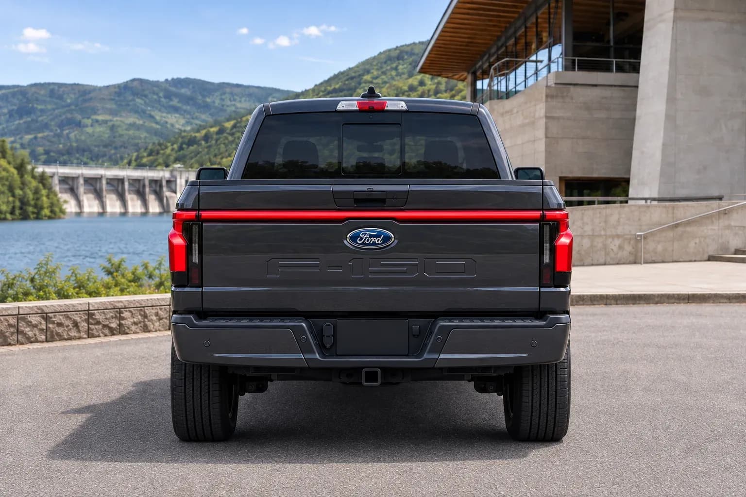 2022 Ford F-150 Lightning with EW-P-MF-042 wheel, rear 0 view