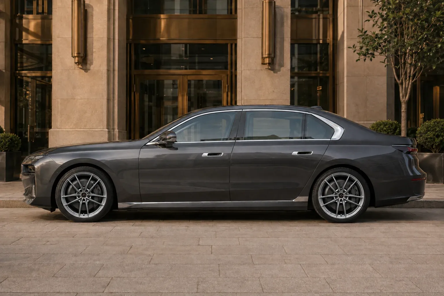 2023 BMW 7 Series with EW-P-MF-047 wheel, side profile view