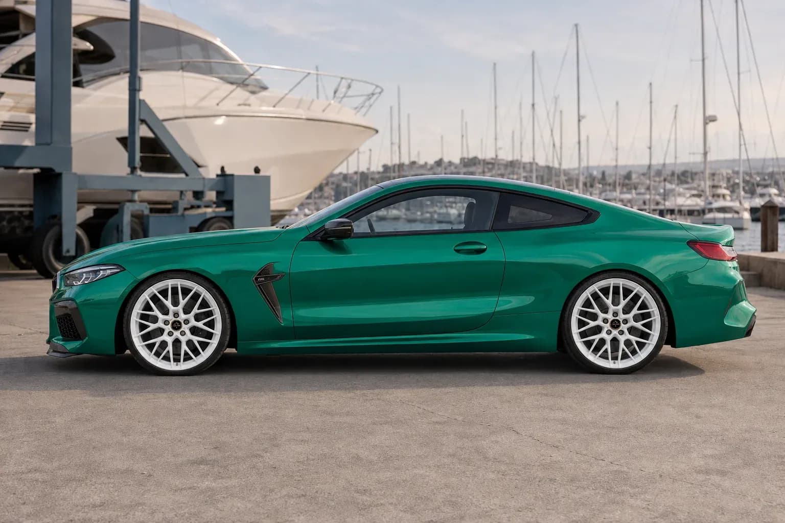 2020 BMW M8 with EW-P-MF-048 wheel, side profile view