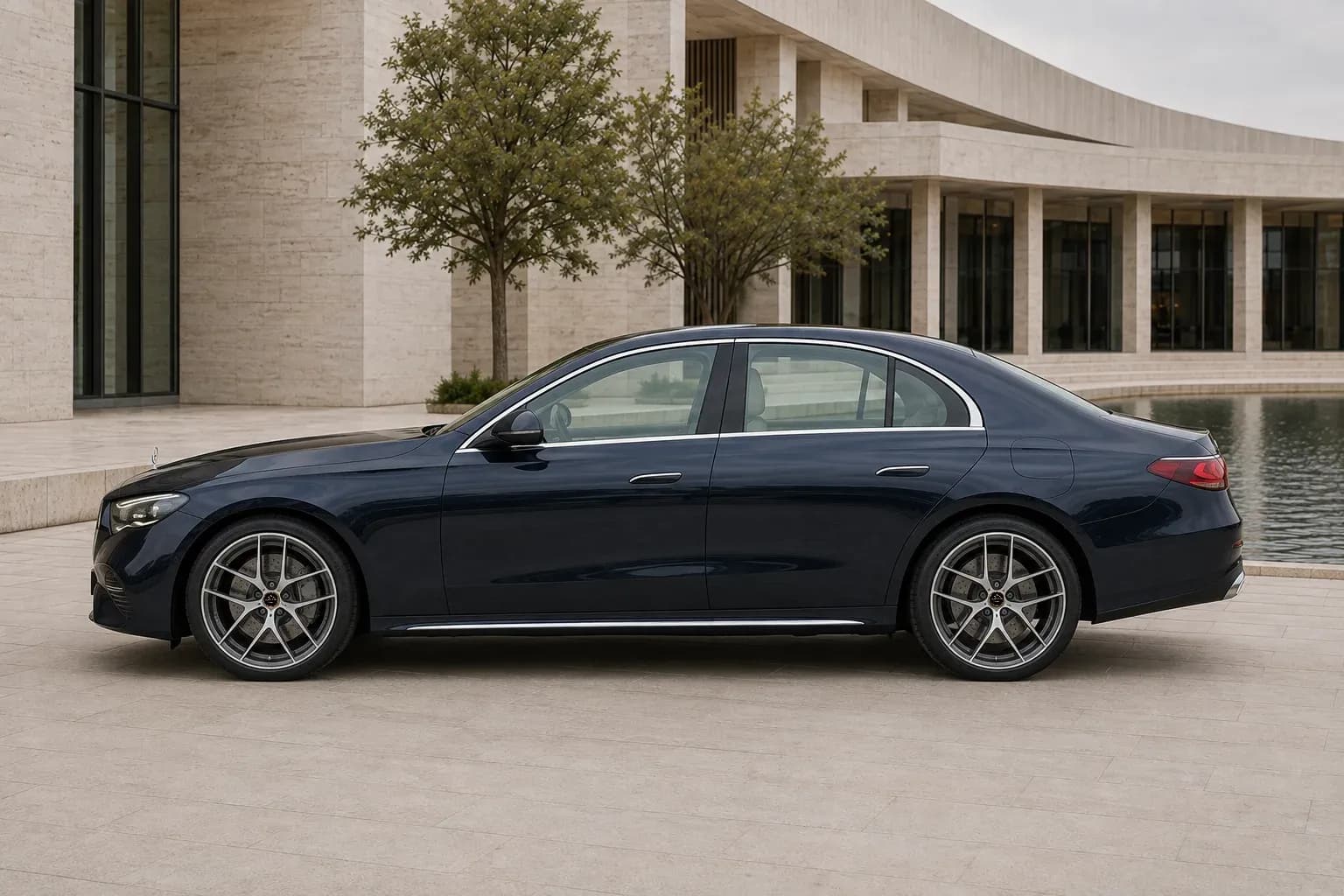 2024 Mercedes-Benz E-Class with EW-P-MF-050 wheel, side profile view