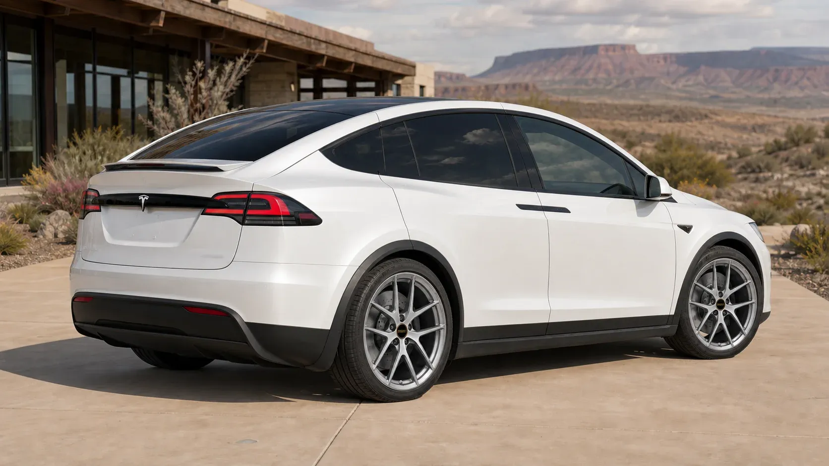 2021 Tesla Model X with EW-P-MF-052 wheel, rear right 45 view