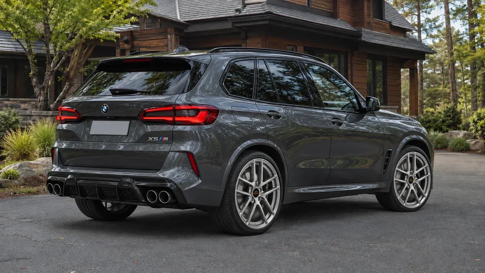 2020 BMW X5 M with EW-P-MF-053 wheel, rear right 45 view