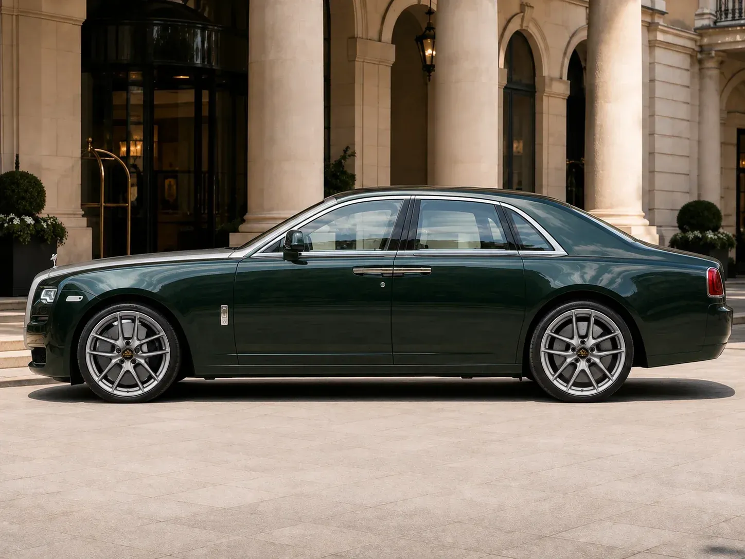 2015 Rolls-Royce Ghost with EW-P-MF-053 wheel, side profile view