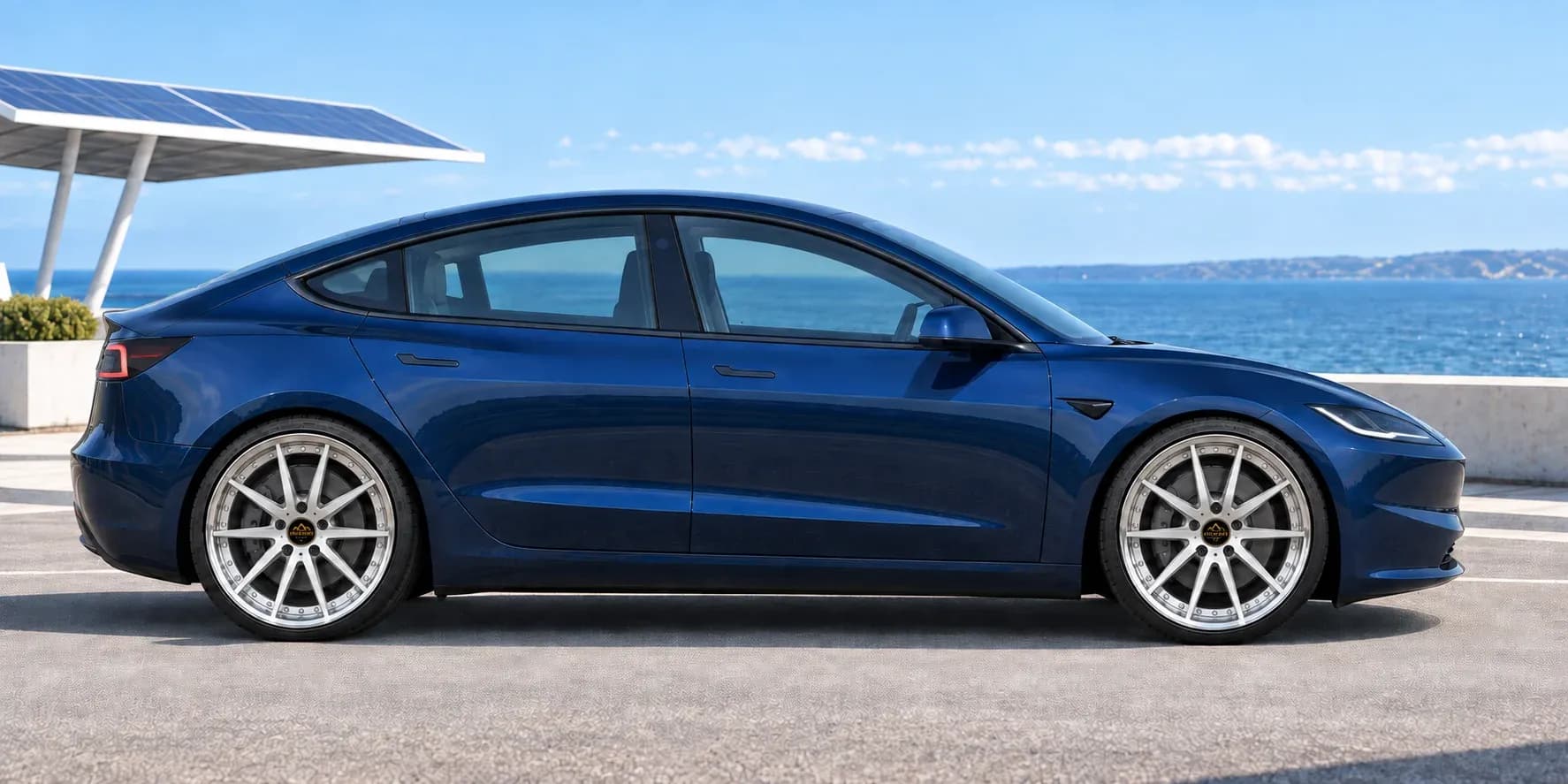2024 Tesla Model 3 with EW-P-MP-003 wheel, side profile view