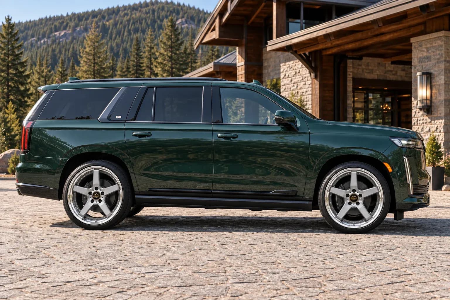 2021 Cadillac Escalade with EW-P-MP-004 wheel, side profile view