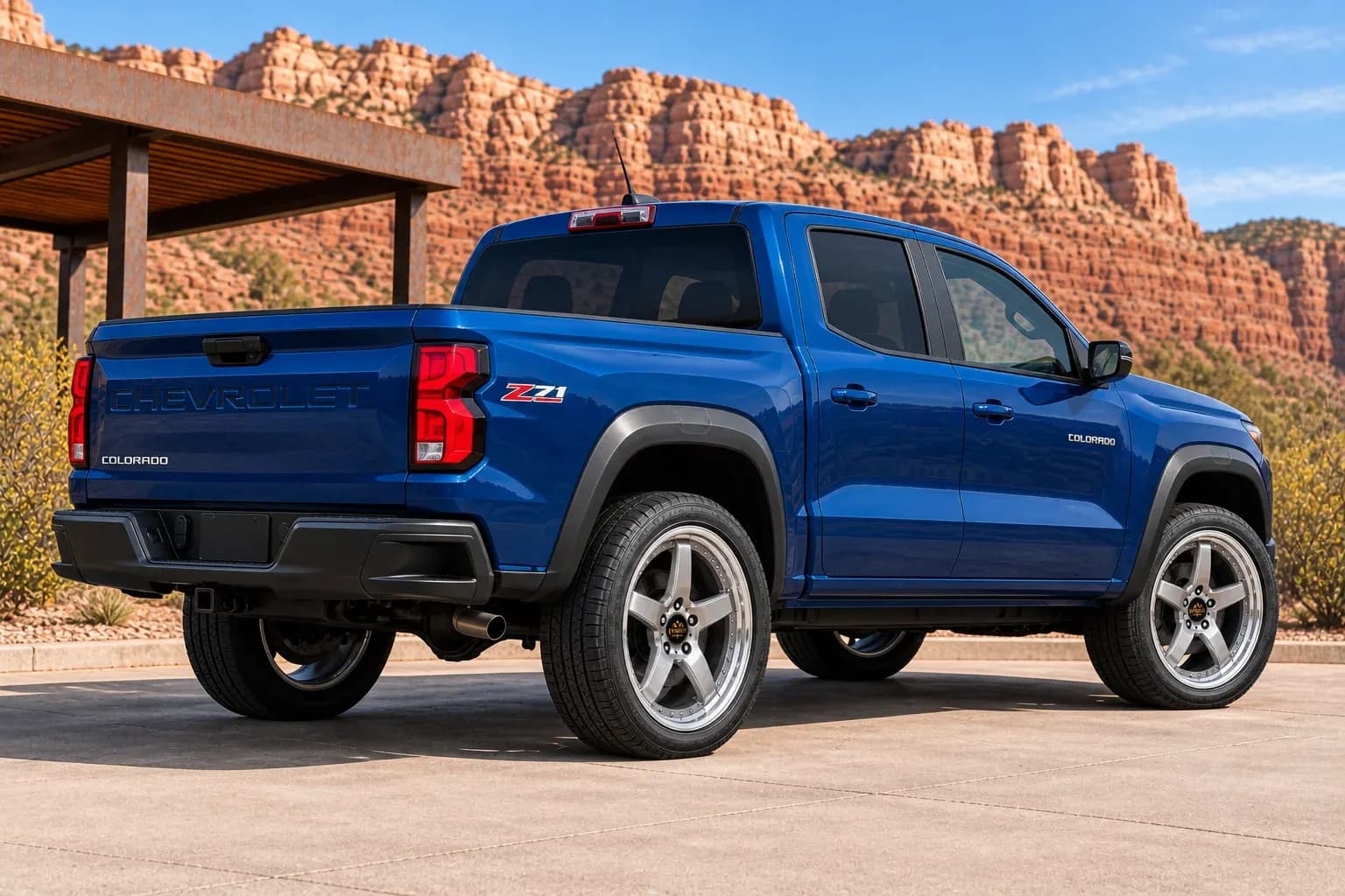 2023 Chevrolet Colorado with EW-P-MP-004 wheel, rear right 45 view