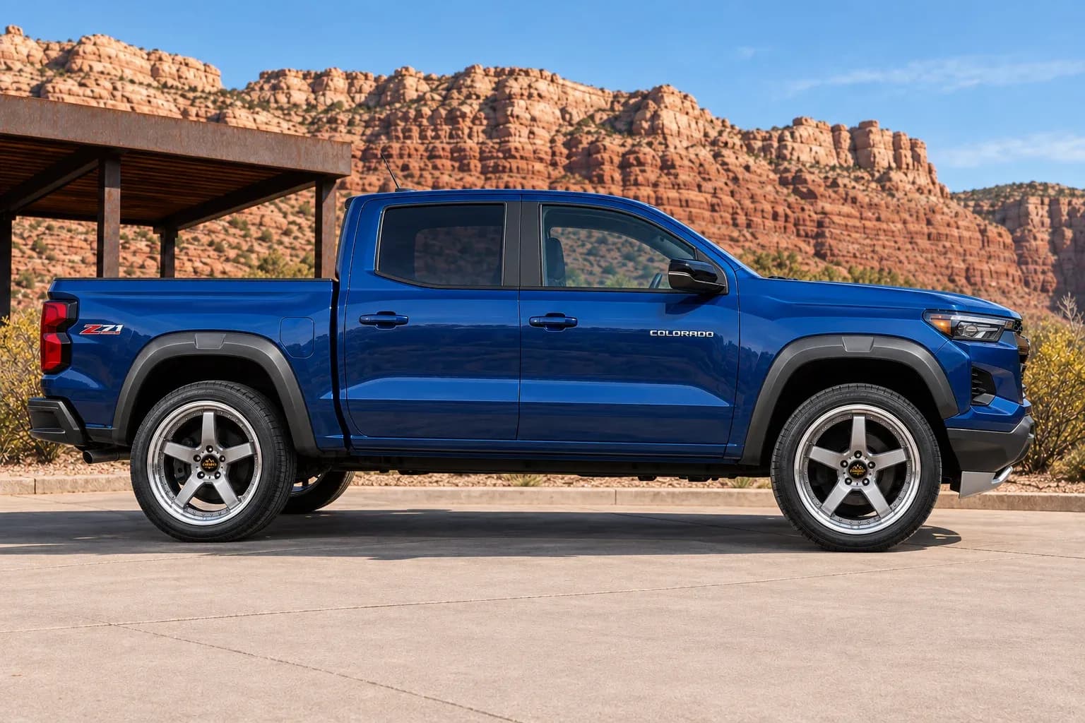2023 Chevrolet Colorado with EW-P-MP-004 wheel, side profile view