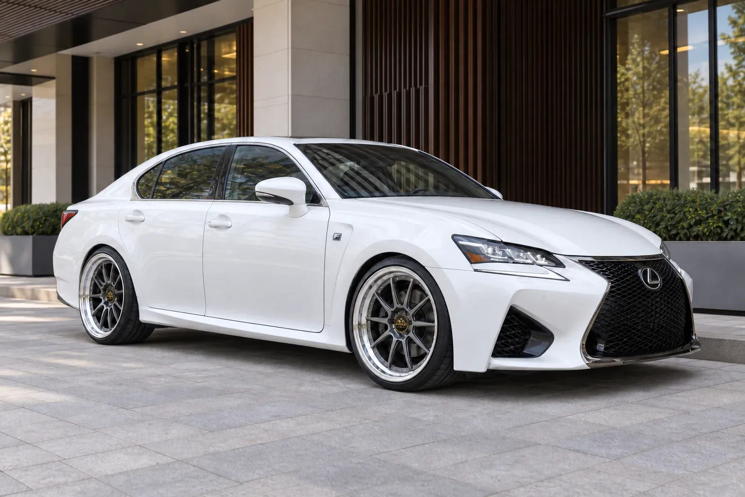 2016 Lexus GS F with EW-P-MP-005 wheel, front right 45 view