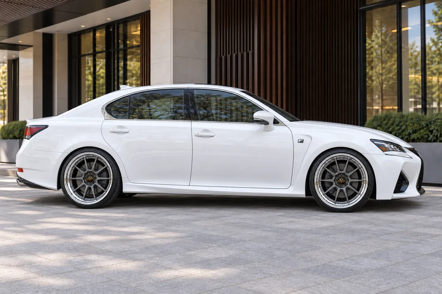 2016 Lexus GS F with EW-P-MP-005 wheel, side profile view