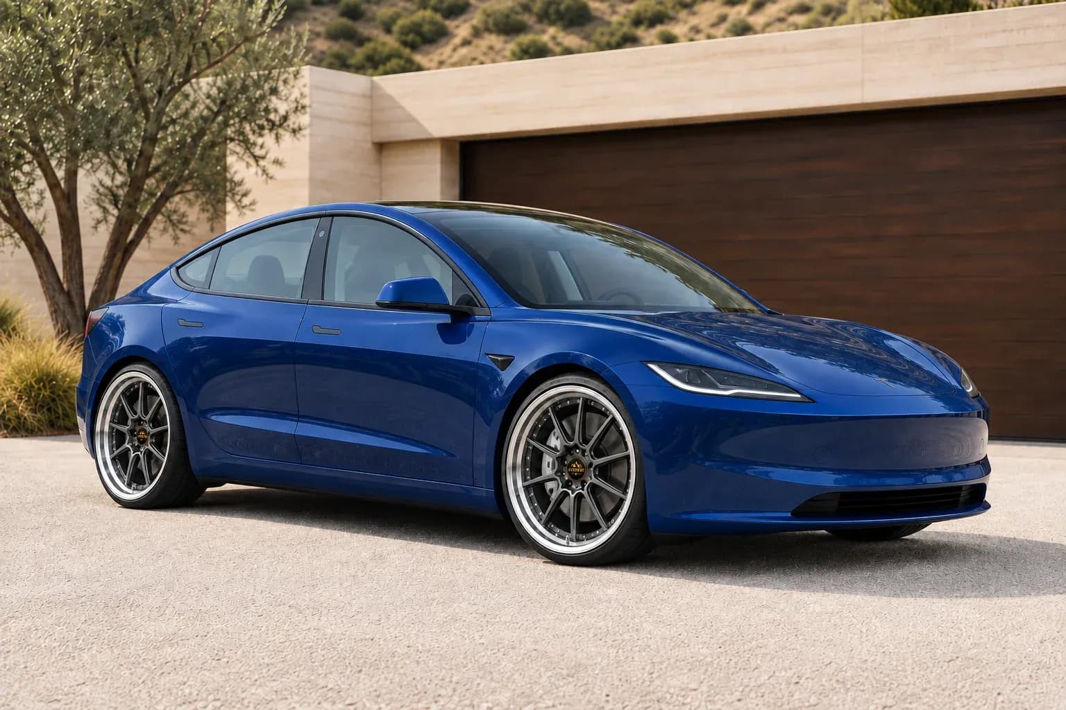 2024 Tesla Model 3 with EW-P-MP-005 wheel, front right 45 view