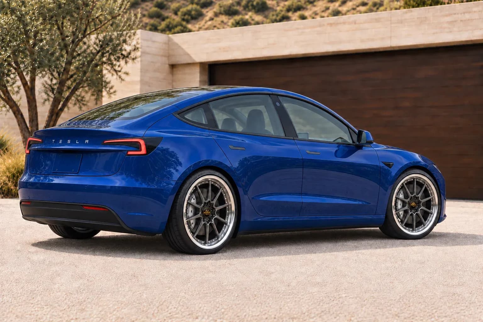 2024 Tesla Model 3 with EW-P-MP-005 wheel, rear right 45 view