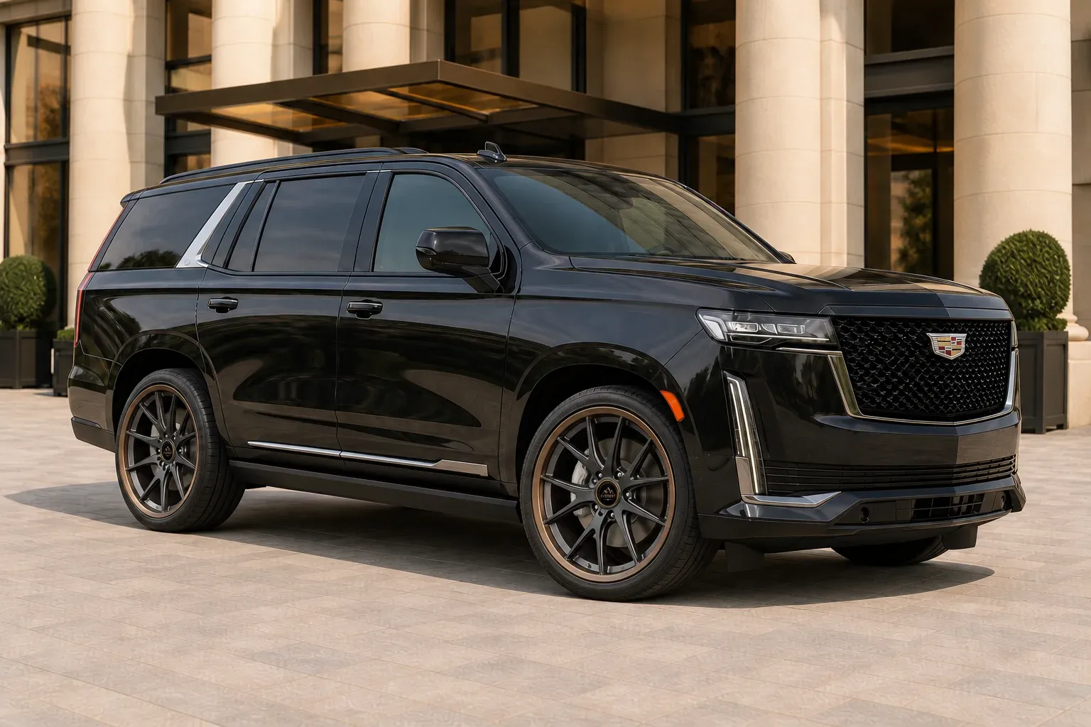 2021 Cadillac Escalade with EW-P-MP-006 wheel, front right 45 view