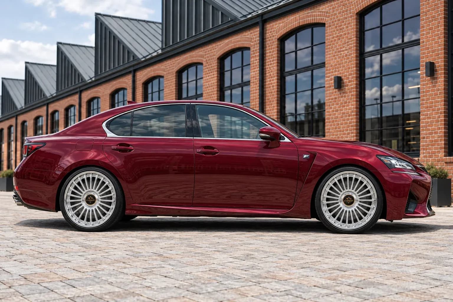 2016 Lexus GS F with EW-P-MP-009 wheel, side profile view