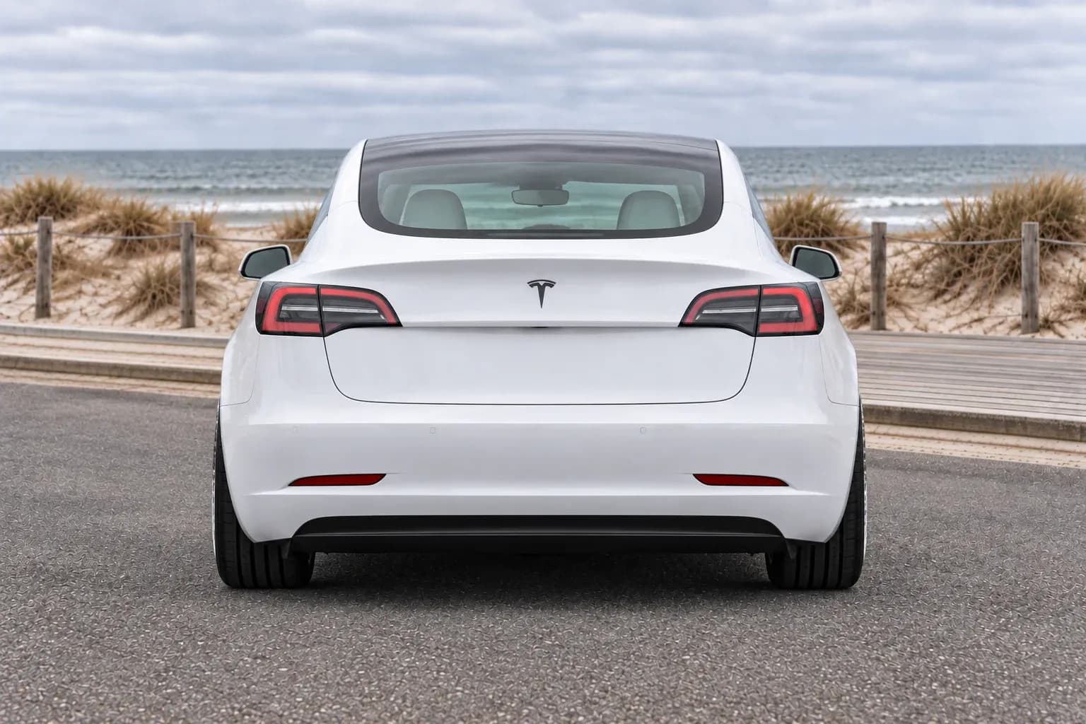 2023 Tesla Model 3 with EW-P-MP-009 wheel, rear 0 view