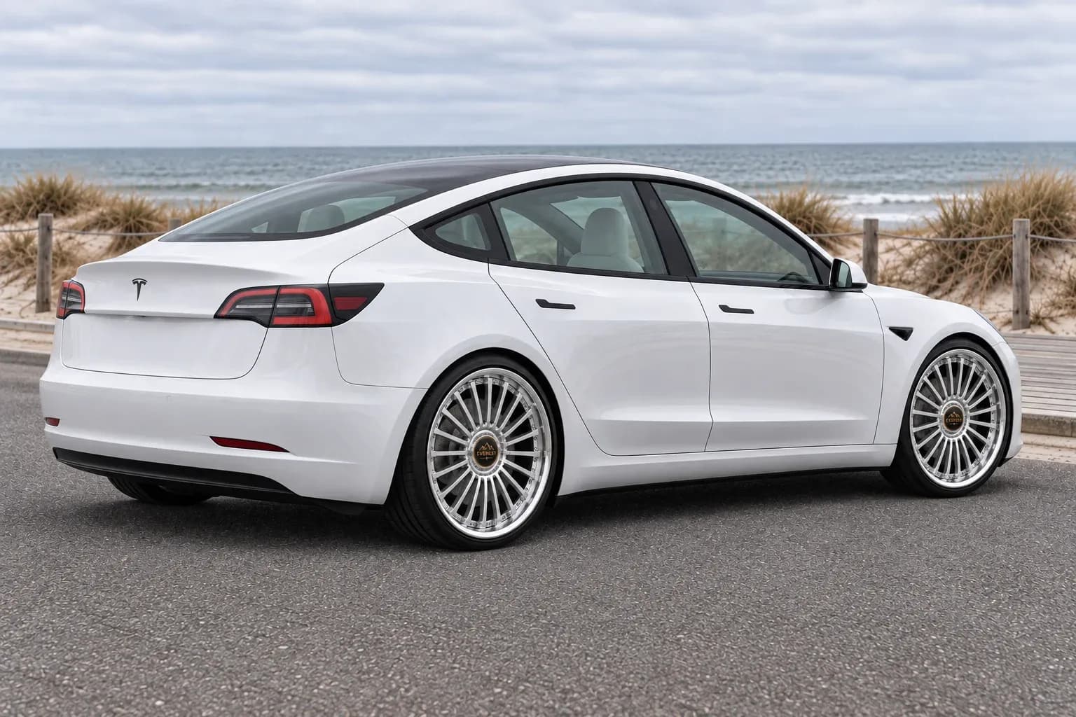 2023 Tesla Model 3 with EW-P-MP-009 wheel, rear right 45 view