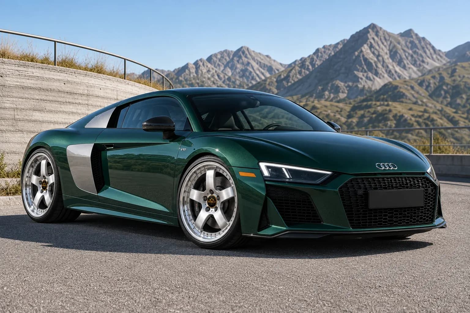2017 Audi R8 with EW-P-MP-010 wheel, front right 45 view