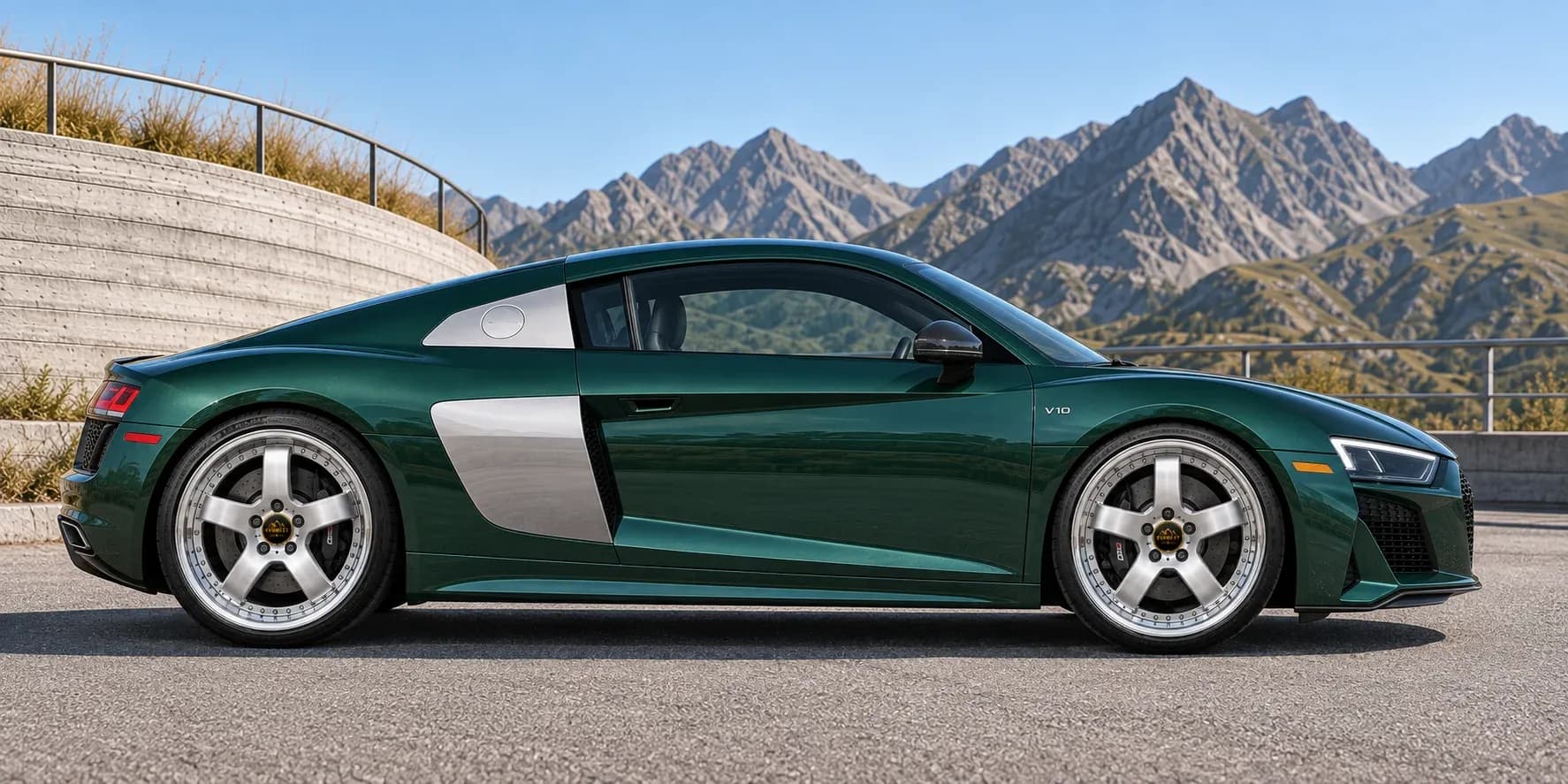 2017 Audi R8 with EW-P-MP-010 wheel, side profile view