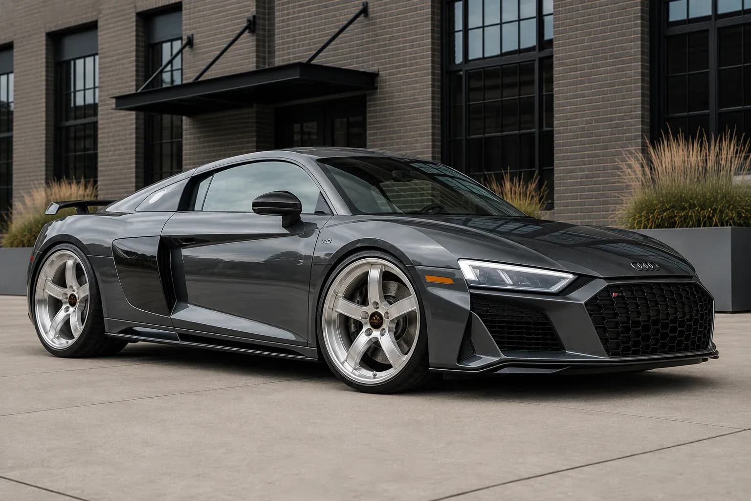 2017 Audi R8 with EW-P-MP-016 wheel, front right 45 view