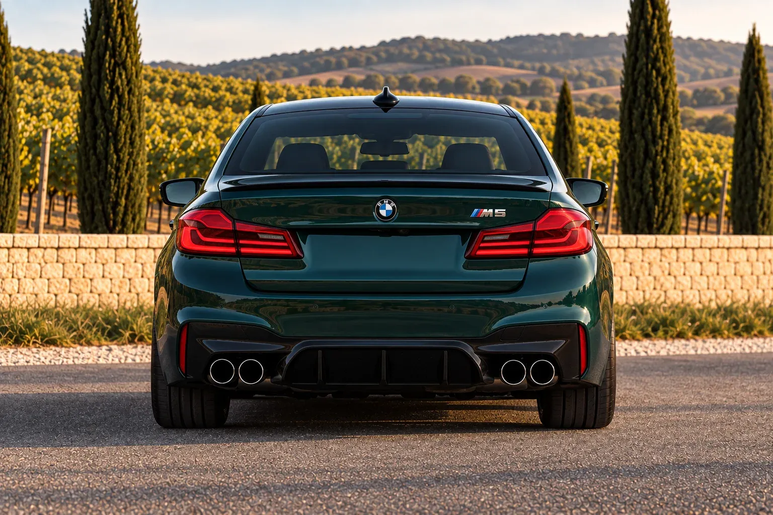 2018 BMW M5 with EW-P-MP-016 wheel, rear 0 view