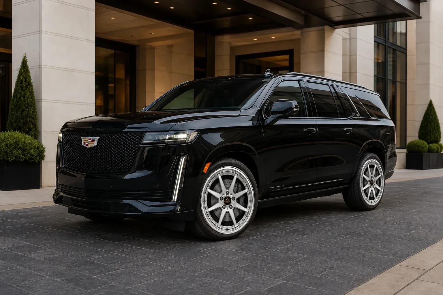 2023 Cadillac Escalade with EW-P-MP-018 wheel, front right 45 view