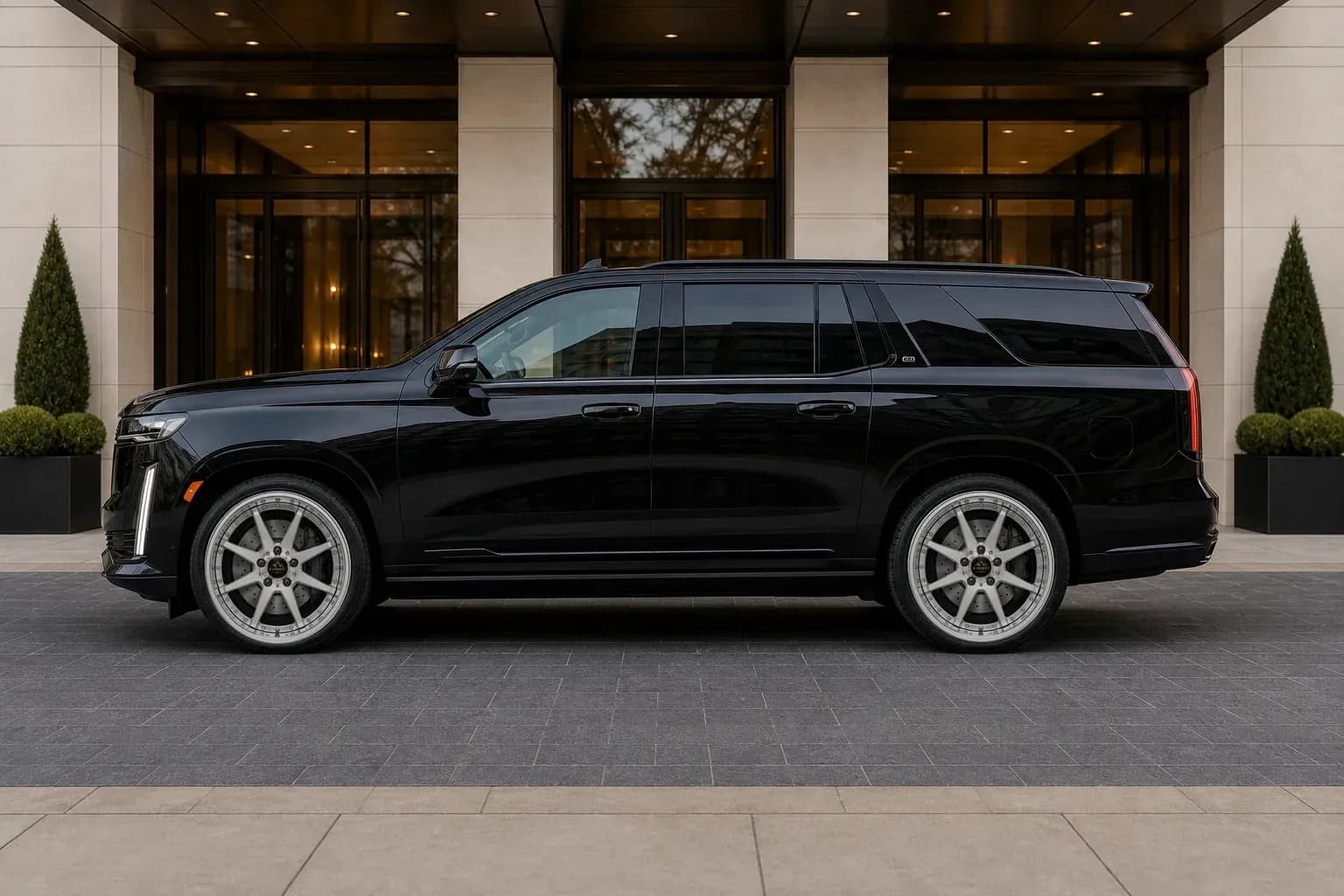 2023 Cadillac Escalade with EW-P-MP-018 wheel, side profile view