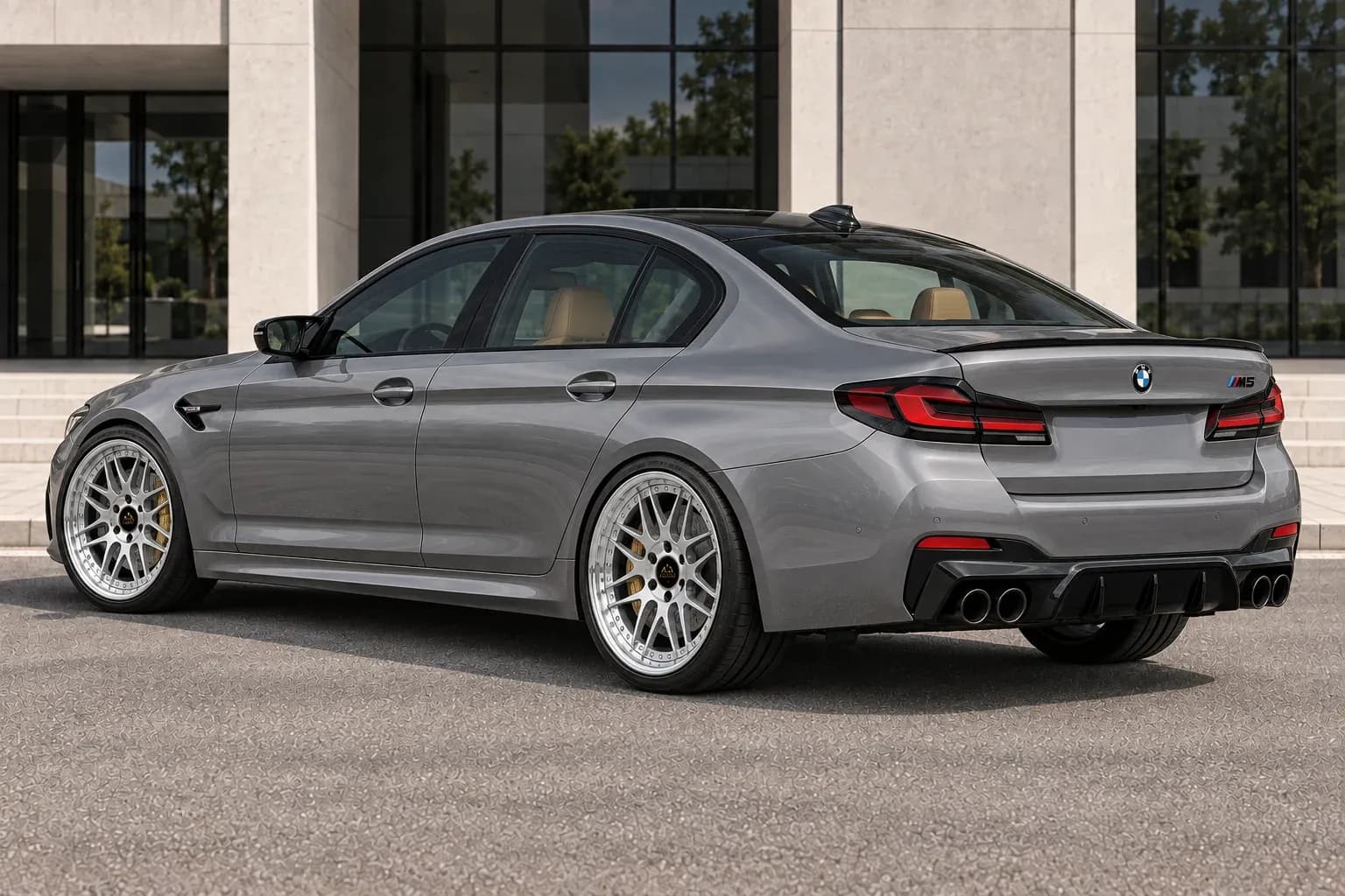 2021 BMW M5 with EW-P-MP-021 wheel, rear right 45 view