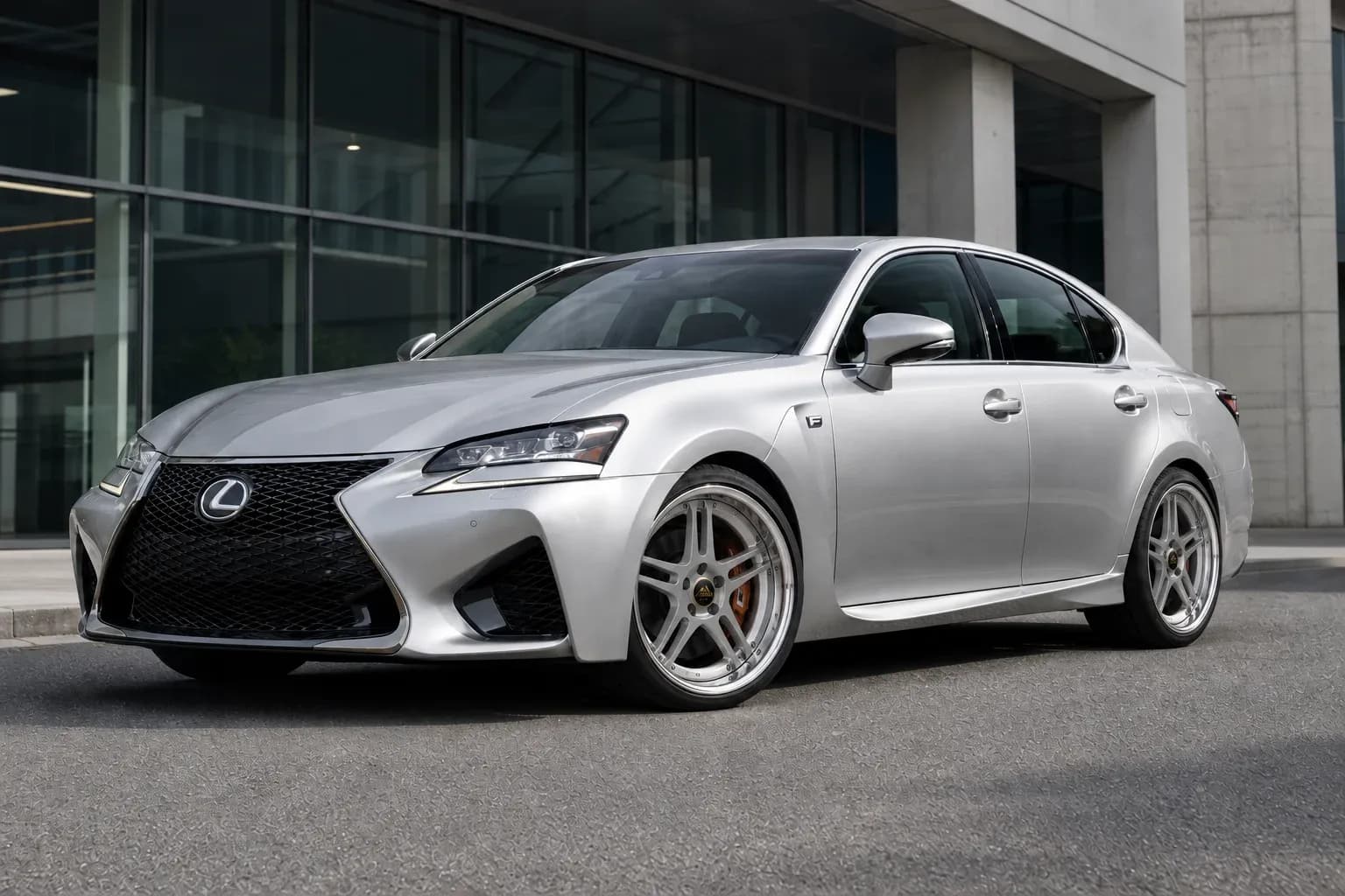2020 Lexus GS F with EW-P-MP-023 wheel, front right 45 view