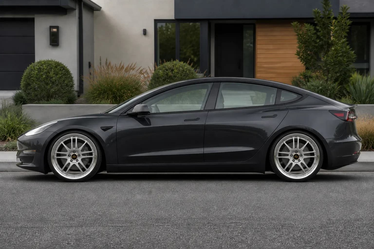 2024 Tesla Model 3 with EW-P-MP-023 wheel, side profile view
