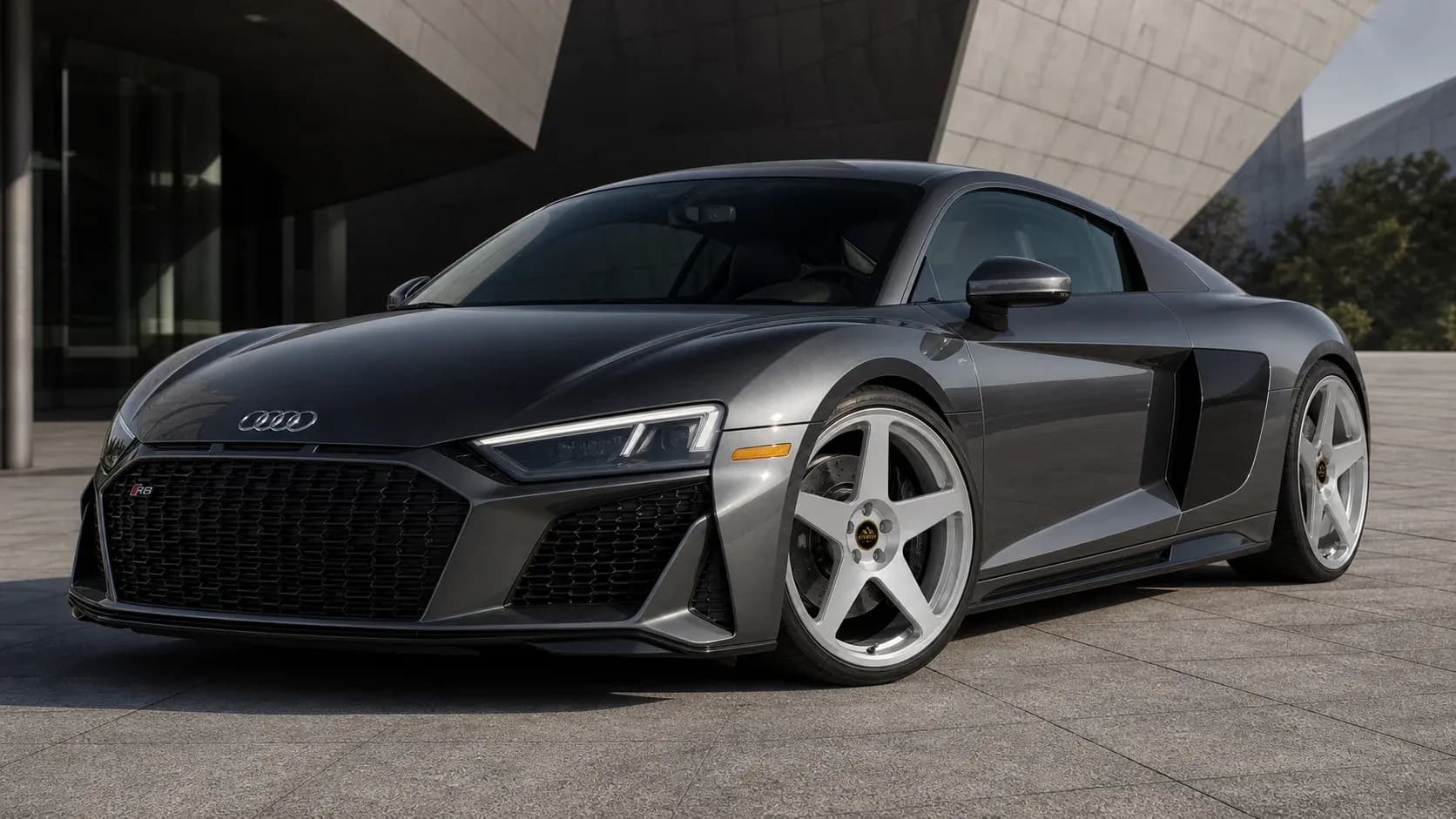 2017 Audi R8 with EW-P-MP-025 wheel, front right 45 view