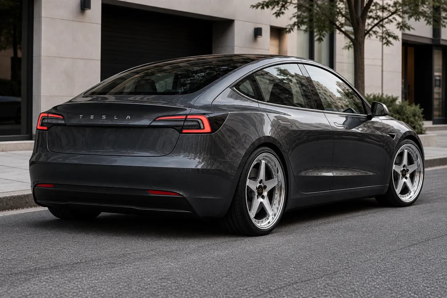 2024 Tesla Model 3 with EW-P-MP-026 wheel, rear right 45 view