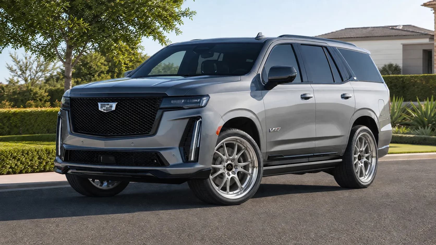 2023 Cadillac Escalade with EW-P-MP-035 wheel, front right 45 view