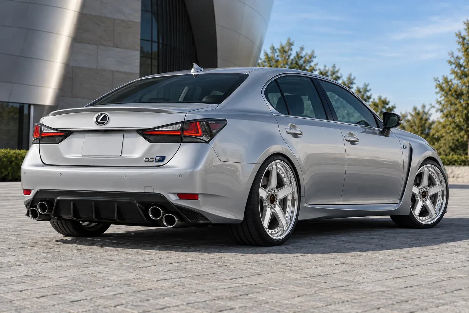 2020 Lexus GS F with EW-P-MP-043 wheel, rear right 45 view