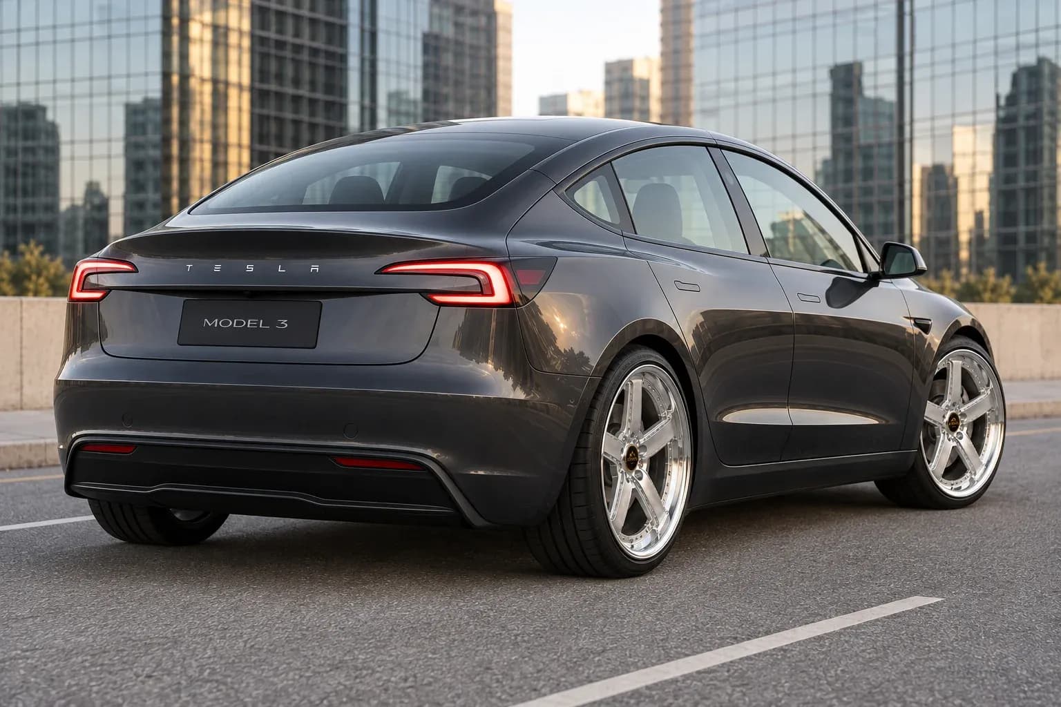 2024 Tesla Model 3 with EW-P-MP-043 wheel, rear right 45 view
