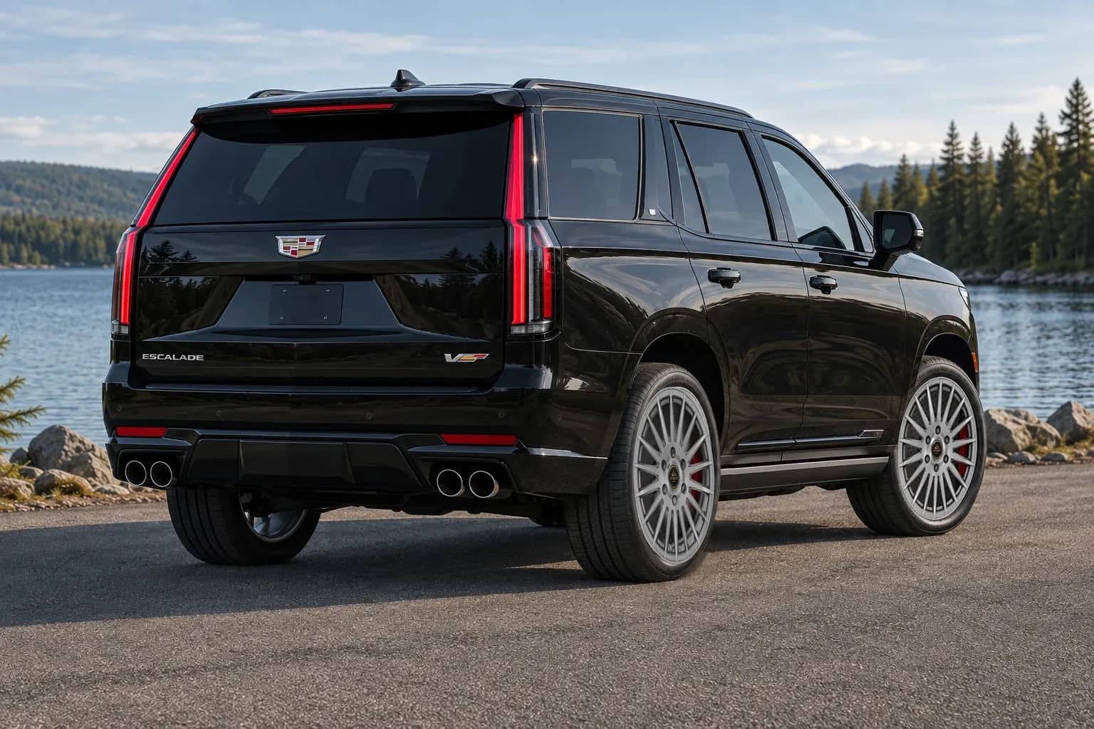2023 Cadillac Escalade with EW-S-CS-002 wheel, rear right 45 view