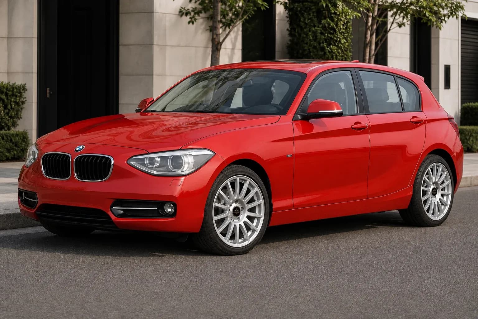 2012 BMW 1 Series with EW-S-CS-003 wheel, front right 45 view