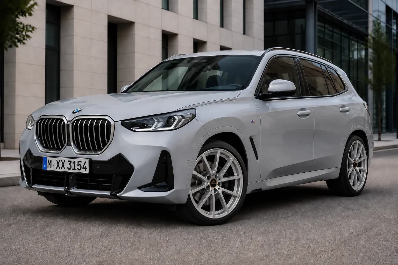 2022 BMW X3 with EW-S-FF-001 wheel, front right 45 view