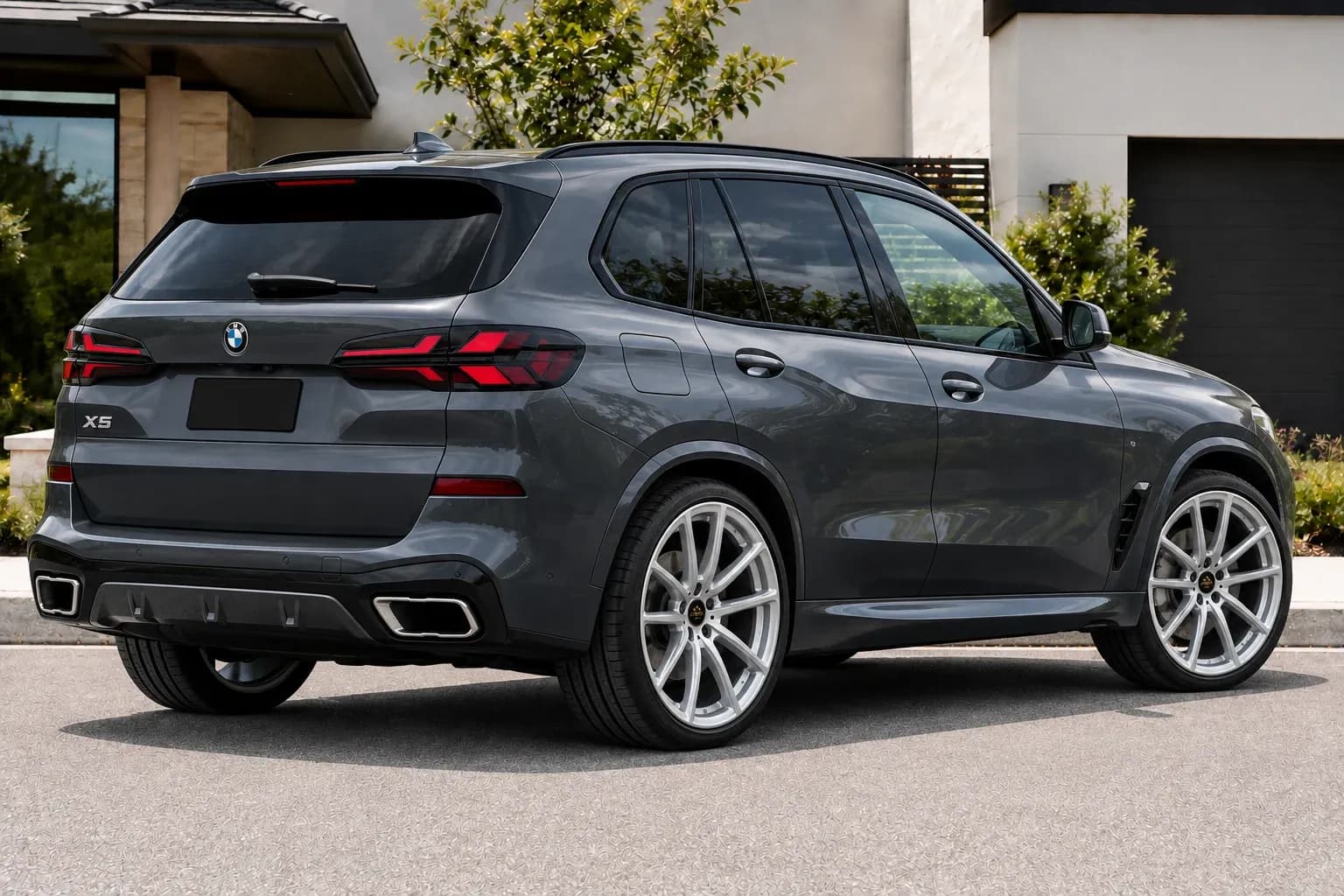 2024 BMW X5 with EW-S-FF-001 wheel, rear right 45 view