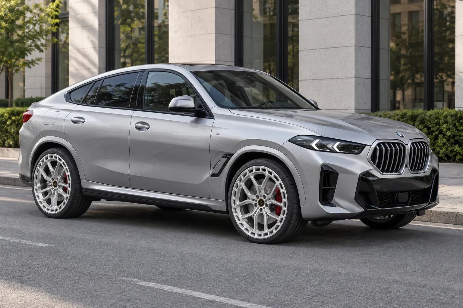 2024 BMW X6 with EW-S-MF-003 wheel, front right 45 view