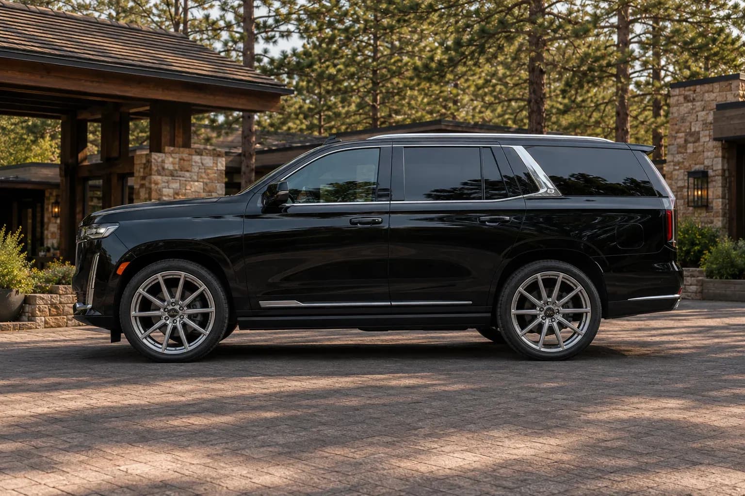 2021 Cadillac Escalade with EW-S-MF-004 wheel, side profile view