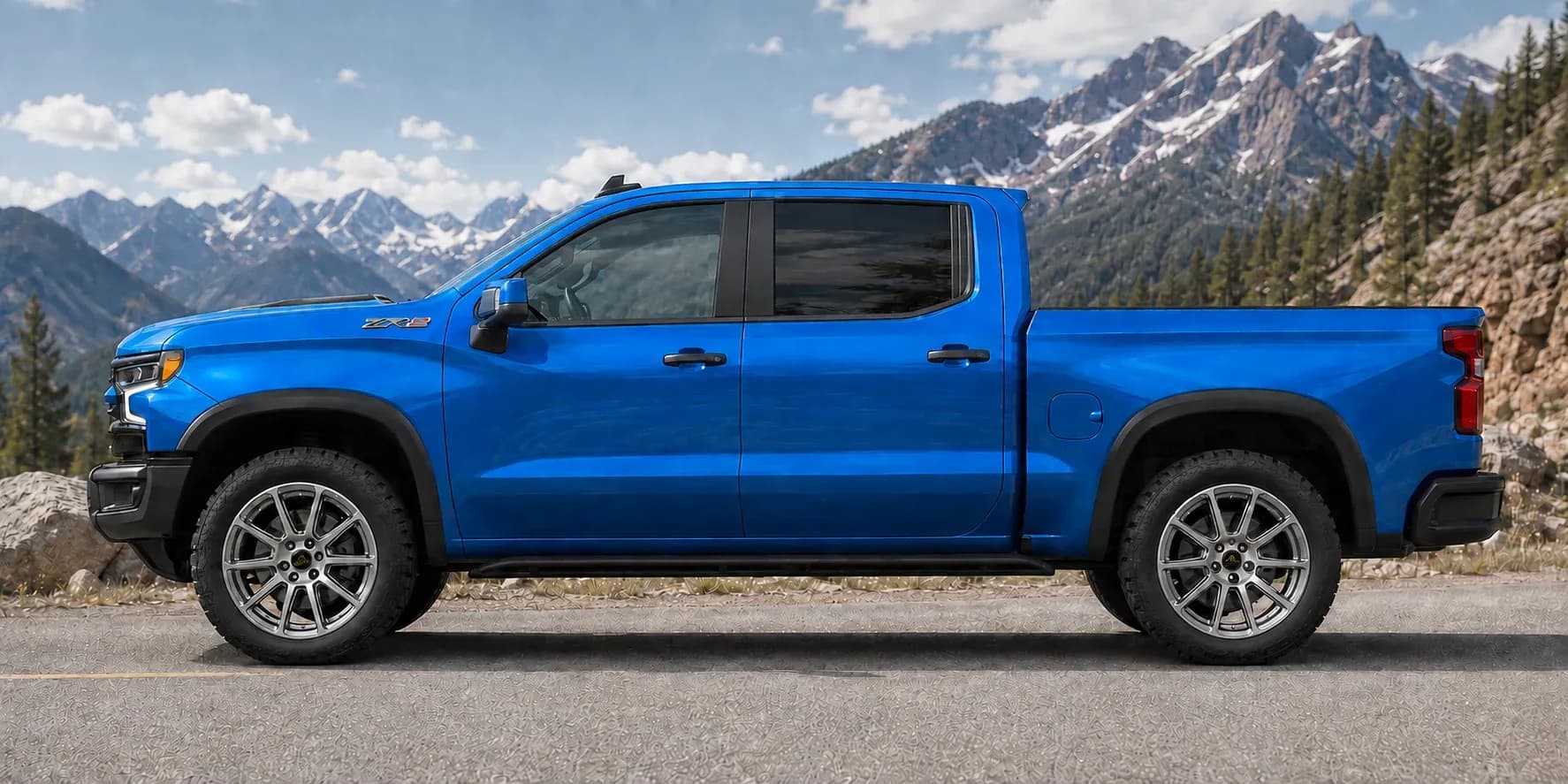 2022 Chevrolet Cheyenne with EW-S-MF-004 wheel, side profile view