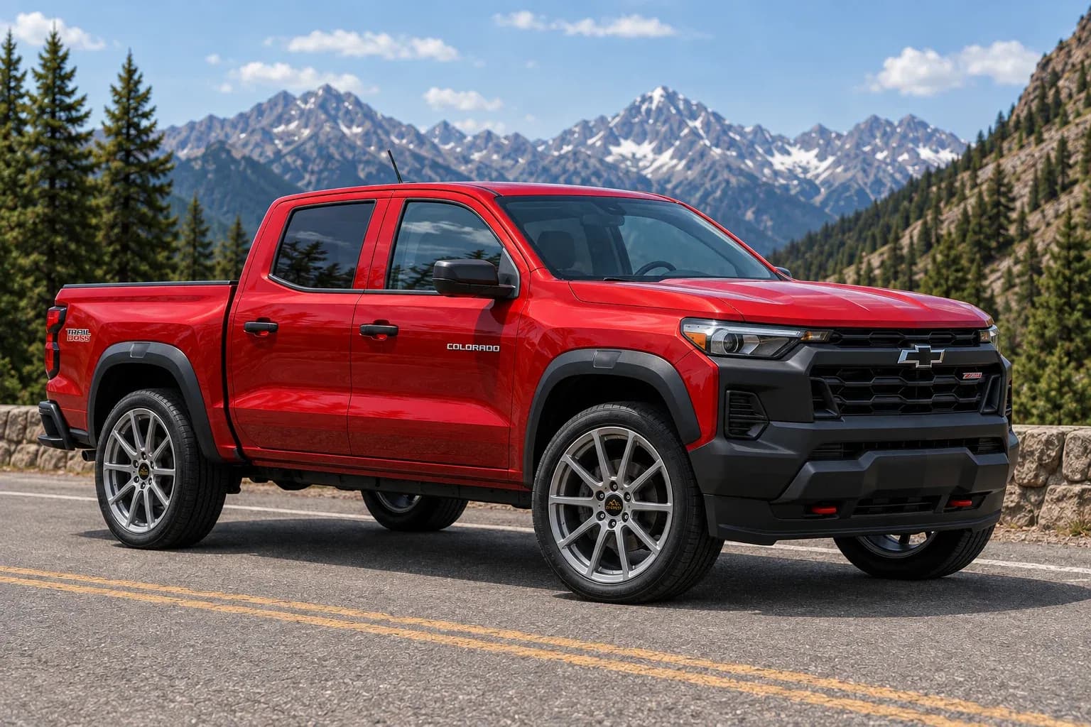 2023 Chevrolet Colorado with EW-S-MF-004 wheel, front right 45 view