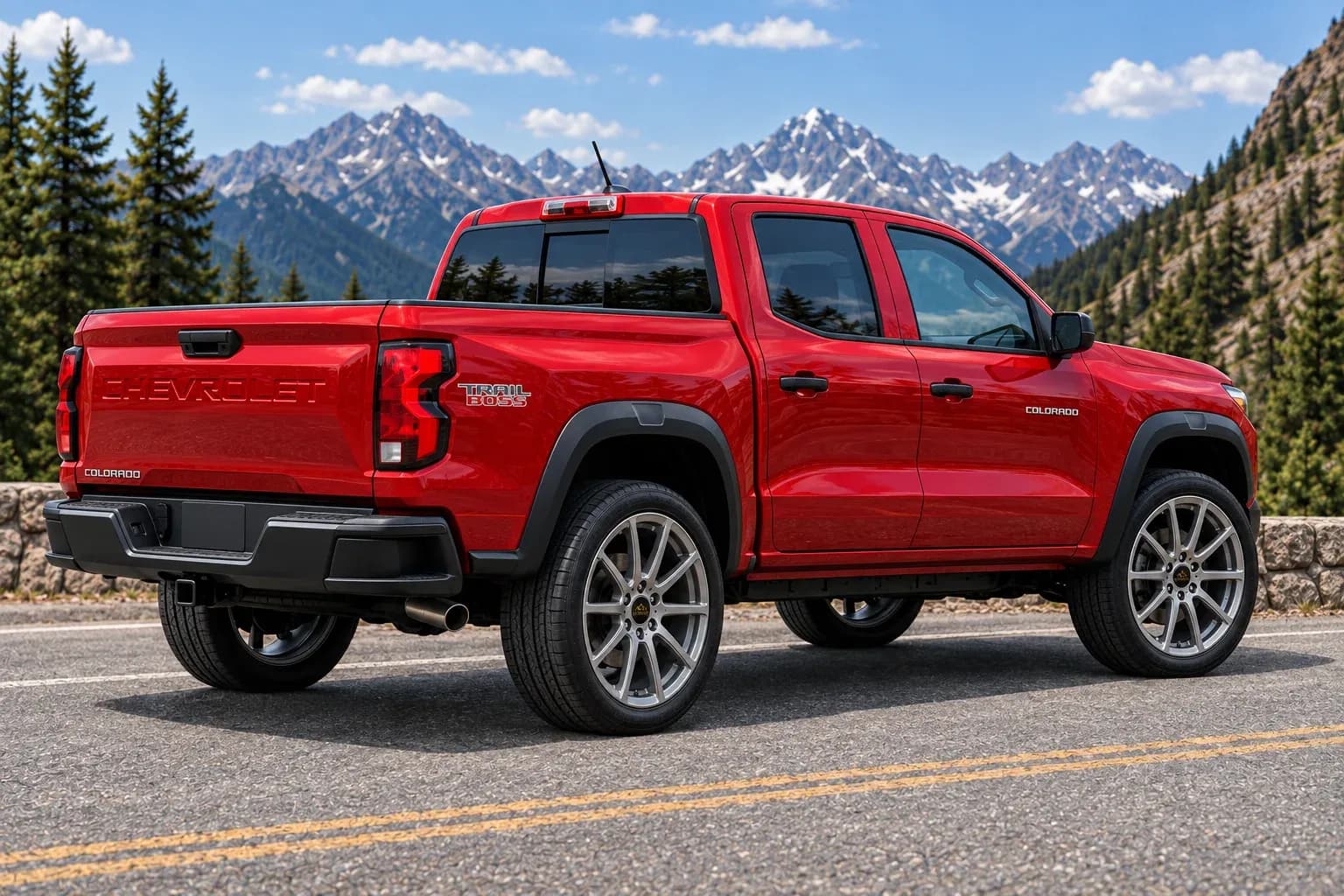 2023 Chevrolet Colorado with EW-S-MF-004 wheel, rear right 45 view