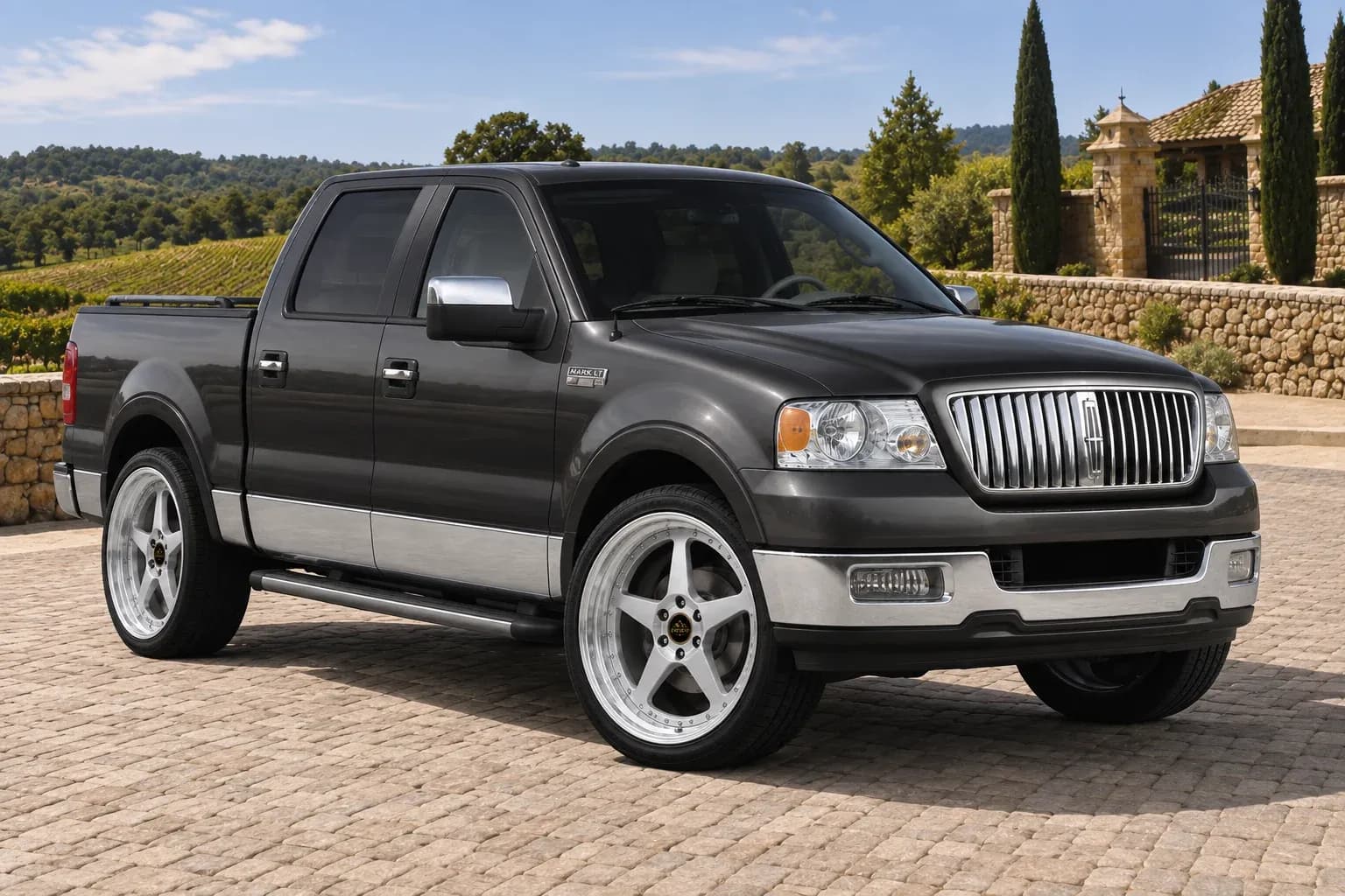 2008 Lincoln Mark LT with EW-S-MP-002 wheel, front right 45 view