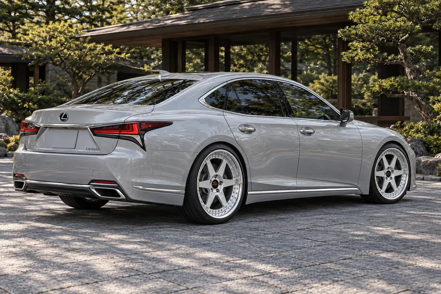 2021 Lexus LS with EW-S-MP-003 wheel, rear right 45 view