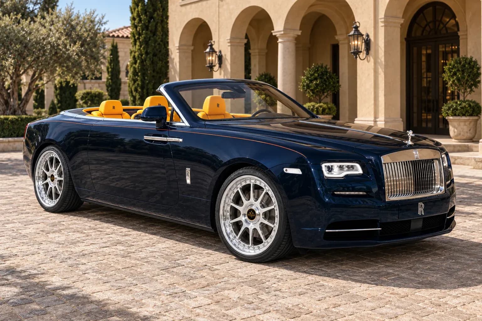 2016 Rolls-Royce Dawn with EW-S-MP-006 wheel, front right 45 view