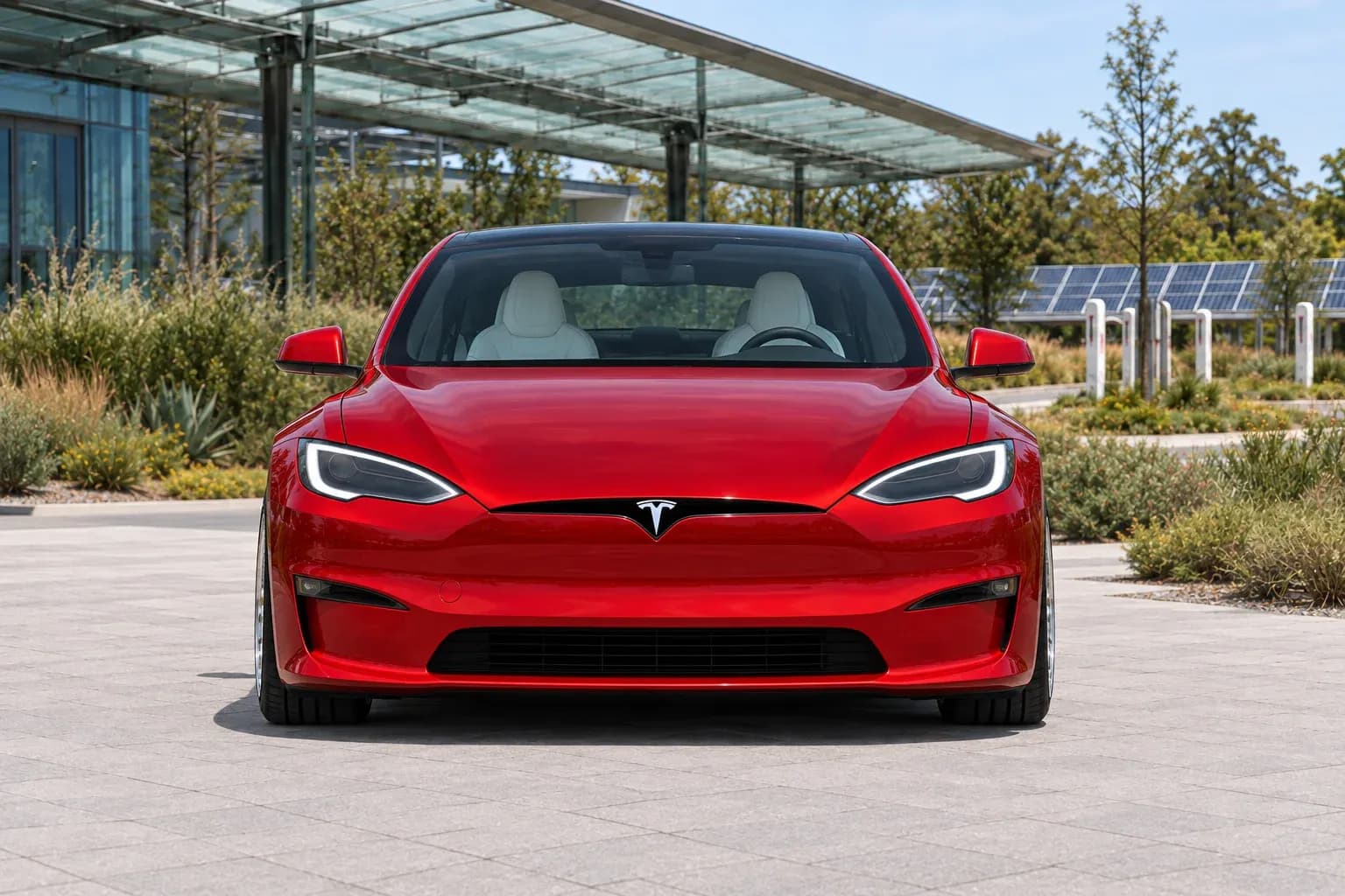 2020 Tesla Model S with EW-S-MP-006 wheel, front 0 view