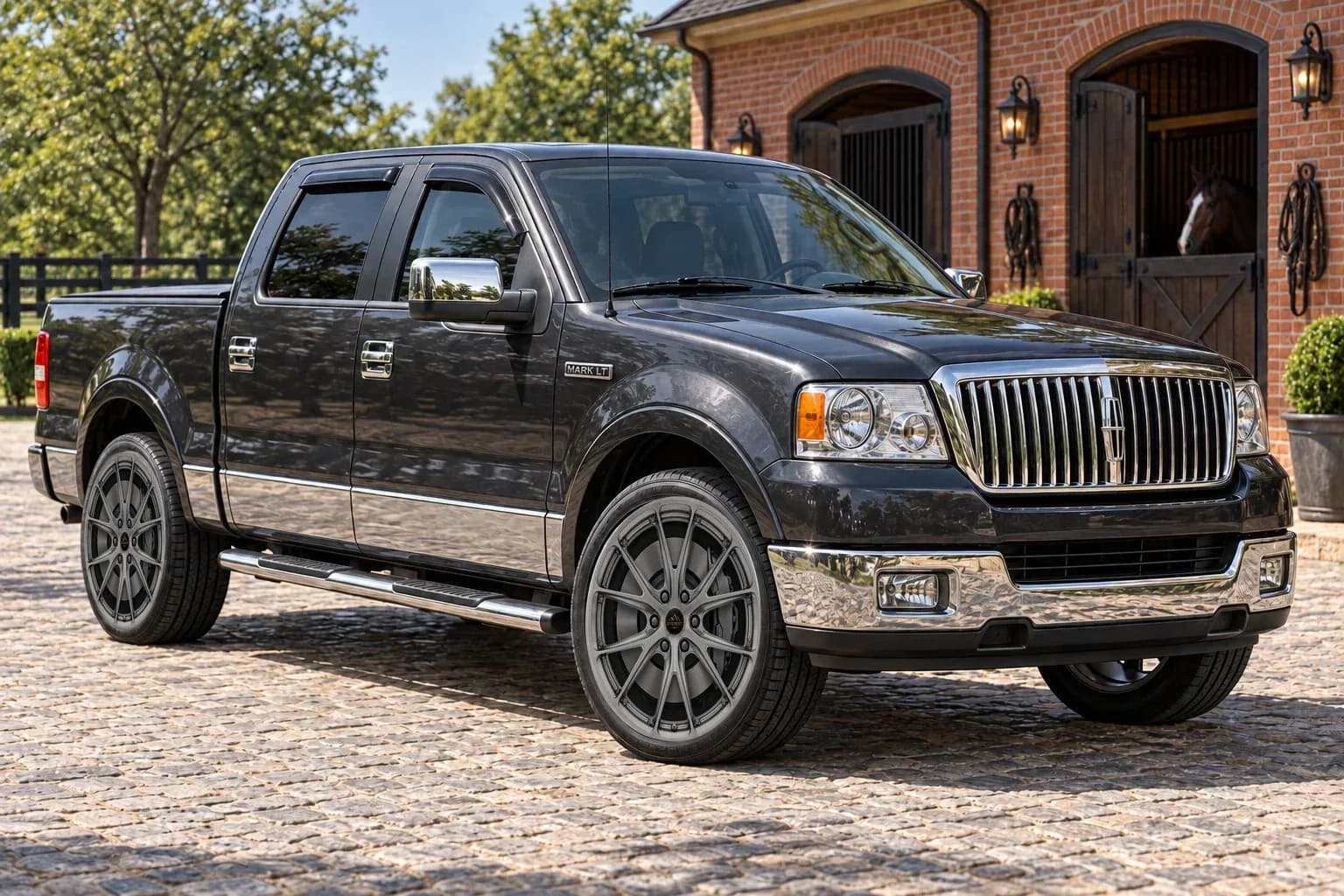 2008 Lincoln Mark LT with EW-S-MP-007 wheel, front right 45 view